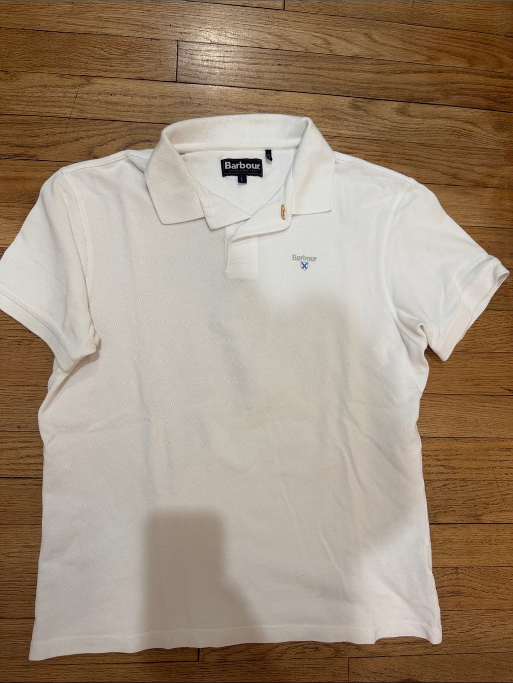 Barbour White Short-Sleeve Polo with Subtle Logo